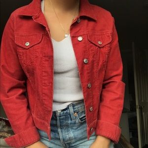 Red corduroy jacket